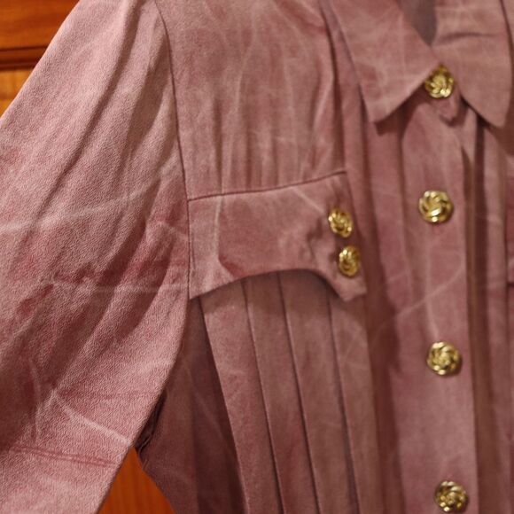 Menu Vintage 80s Tie Dye Purple Lavender Jumpsuit Belted Made in USA Size 10 - Picture 3 of 16